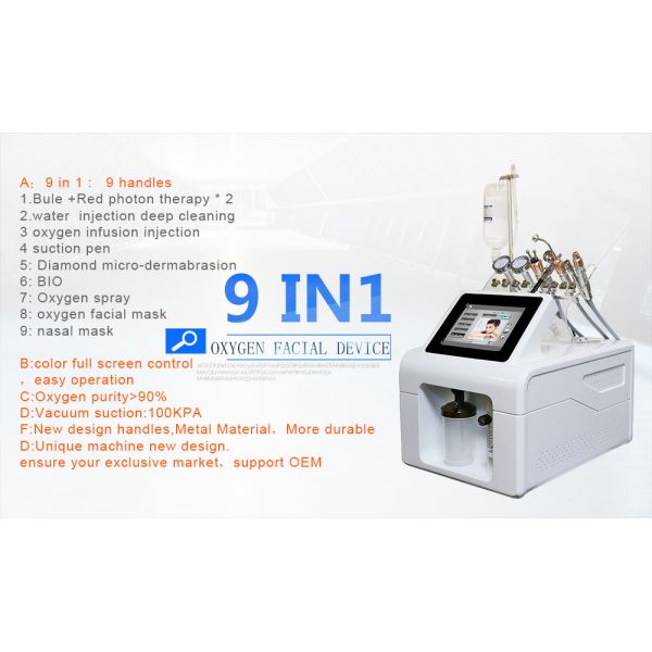 Машина 8 двигателя Aqua гидры лицевая в 1 приборе терапией кислорода кожи