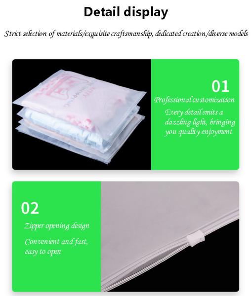 Frosted Zipper Packaging Bags Plastic Self Sealing Bags Clothing Zipper Bags