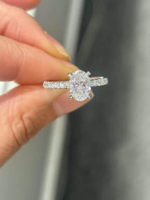 Oval Brilliant Cut 1.1ct CVD Lab Grown White Diamond With Platinum 950 Setting