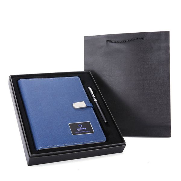 Материал изготовленного на заказ подарка тетради банка силы корпоративного портативный ультратонкий кожаный