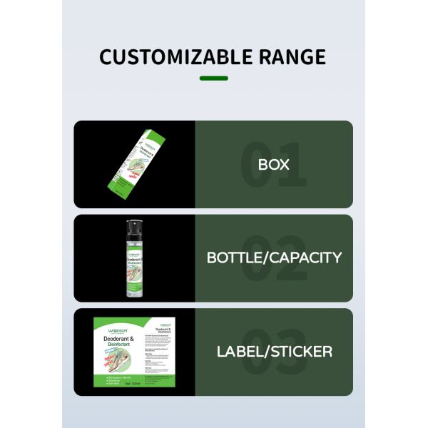 Custom Liquid Shoe Fabric Deodorant Spray Private Label 100 мл