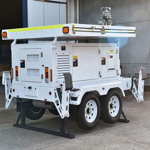 Eco Friendly Mobile Solar Light Tower 360 Degree Illumination Mining Operations Trailer Mounted Light Tower