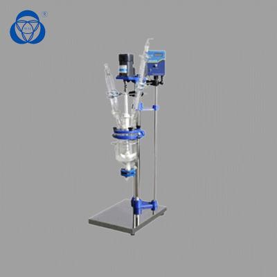 Biological Jacketed Glass Vessel , Chemical Glass Reactor Constant Pressure Feeding