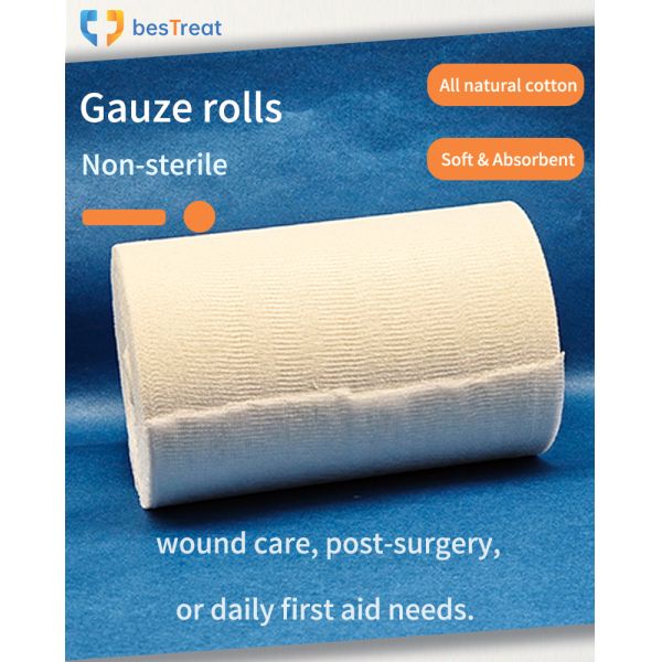 Hydrophilic 100% Cotton Jumbo Medical Gauze Roll Raw Material 90cm 120cm*1000m 2000m Mesh 19x15 26x18