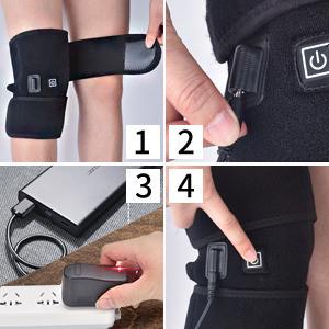 Envoltório de terapia de calor com carregamento USB para lesão no joelho 45 graus de temperatura material de grafeno