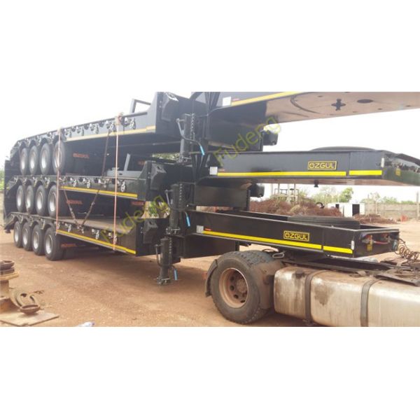 2 axle 40 ton low bed semi trailer ,Low loader truck trailer with mechanical ramps