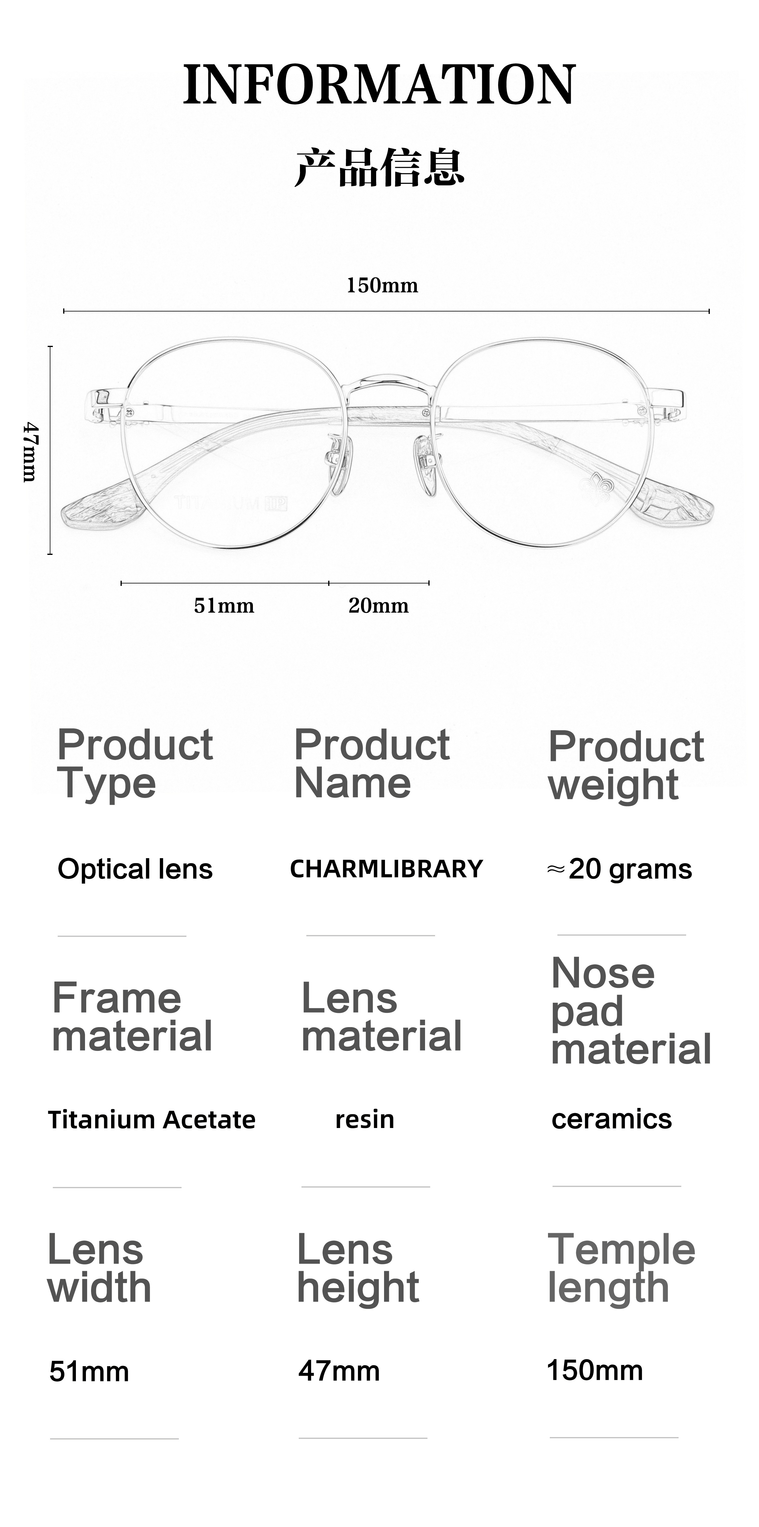 Leisure and Artistic Circular Striped Blue Color Optical Prescription Multi Focus Buffs Luxury Brand Superior Quality Glasses