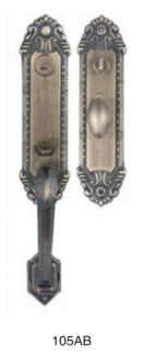 Antique Brass Entry Door Handlesets Fancy Style Long Working Life