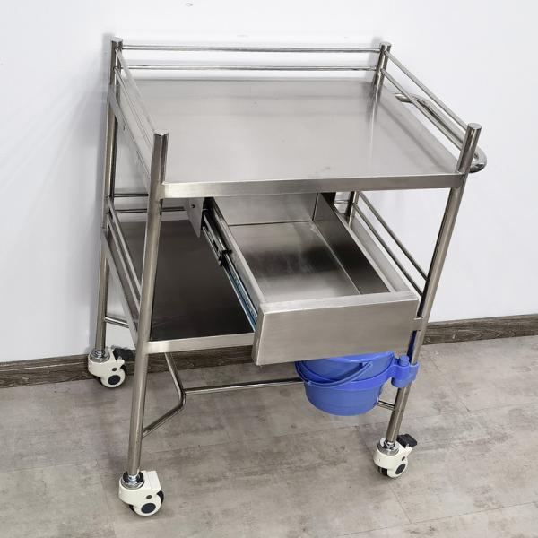 Stainless Steel Medical Trolley With Drawers Hospital Clinic Utility Cart
