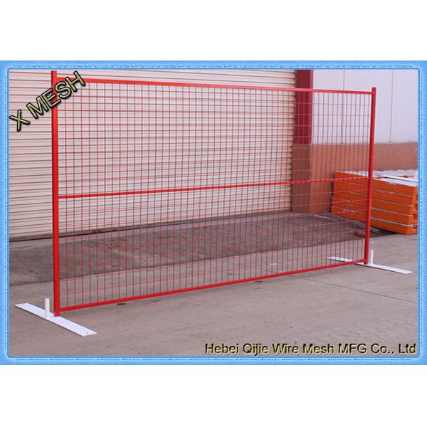 Покрытые ПВК портативные временные панели загородки металла с стальными ногами 6' кс 8' размер