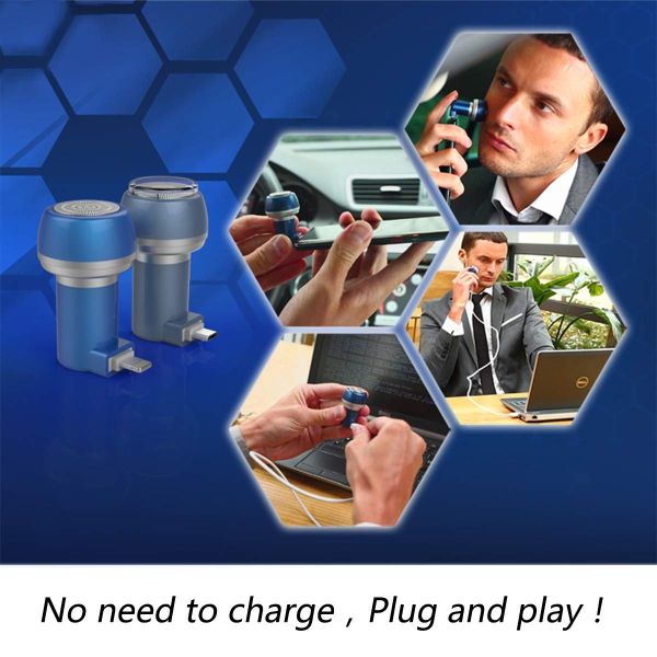 50*32mm Portable Rotary Razor Mini Hair Removal USB Shaver For Men Women Type C