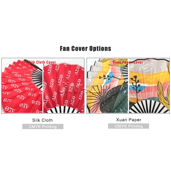 Promotional Hand Held Folding Fan with Custom Double Side Printed