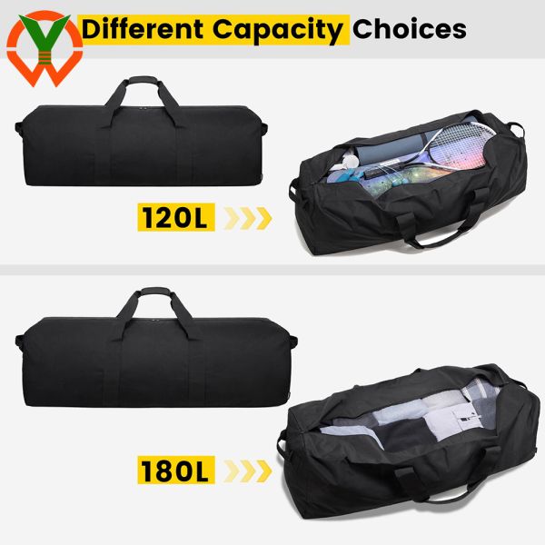 Bolsa de bolsillo extra grande de 120L Bolsas plegables para campamento y equipo de fin de semana Almacenamiento durante la noche para viajes