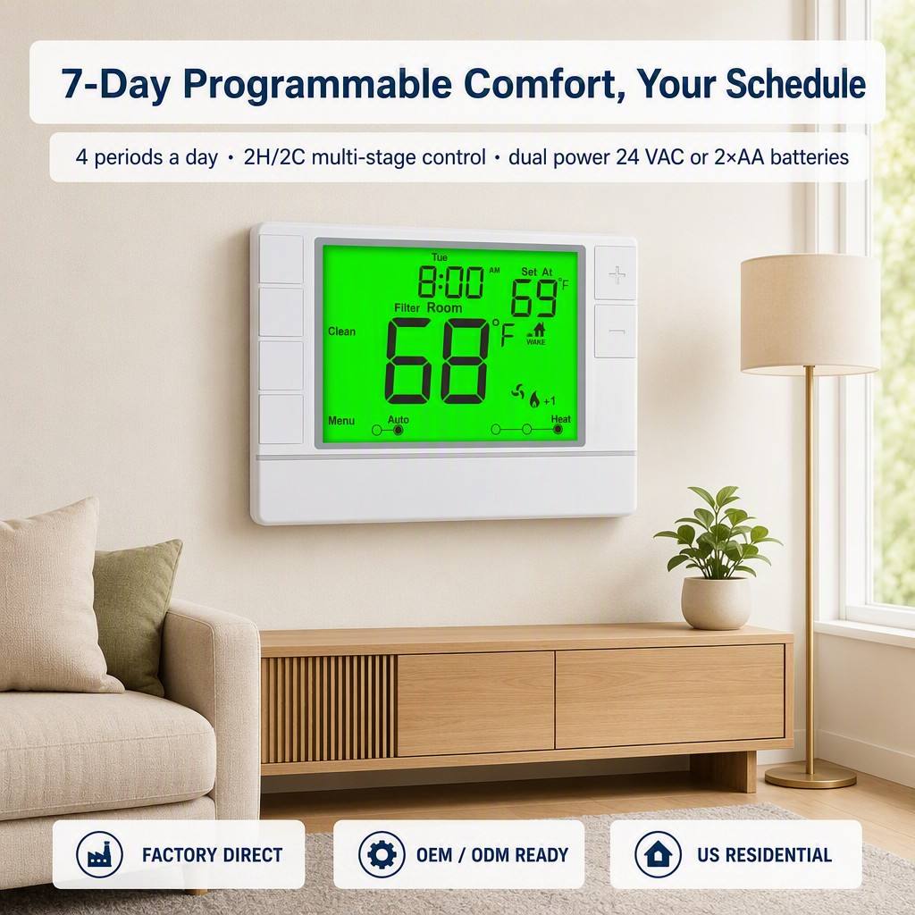 Programmable 7 DAY Coiiwsei Thermostat for Room Air Conditioning Unit