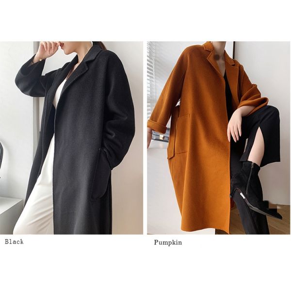 Плюс размер осенний зимний шерсть шерстяный длинный кардиган куртка женская куртка женский пальто