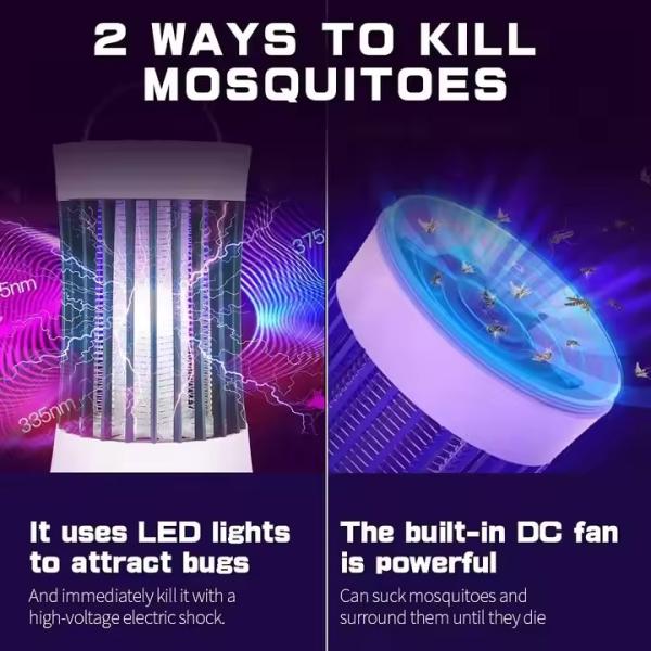 JZ Rechargeable Insect Pest Control Machine With Battery 7H Working Time Smart Mosquito Killing Lamp With UV Light