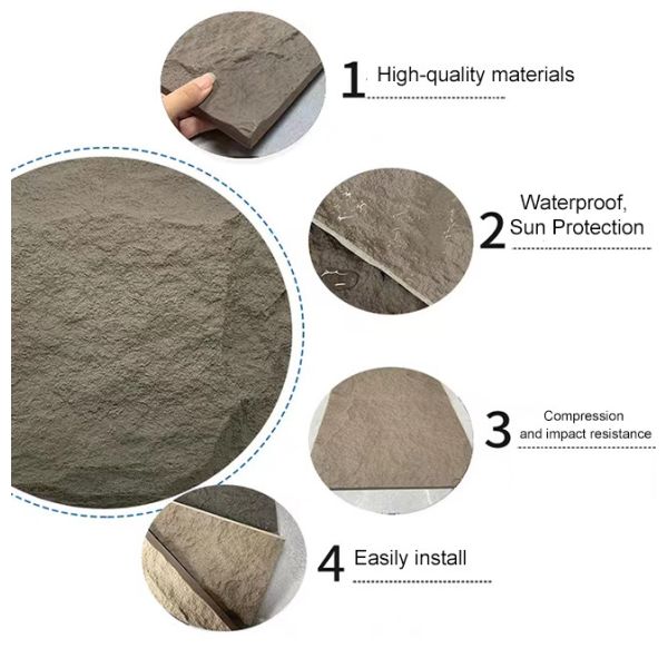 Плакирования стены 3D полиуретана культуры Faux PU панели искусственного крытого на открытом воздухе каменные