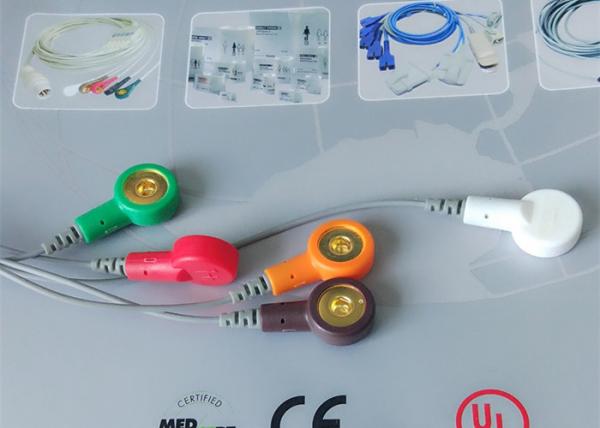 Snap Electrode Ecg Accessories Holter Cable 5 Leads For Patient Use
