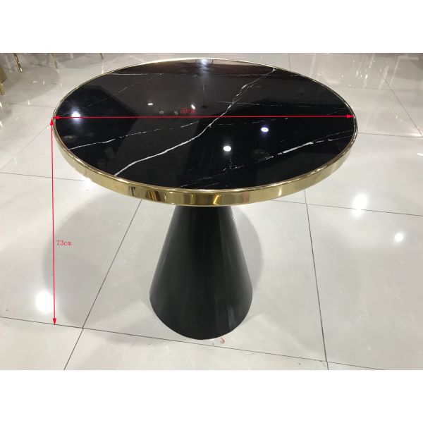 Gold Plated 70cm Stainless Steel Glass Coffee Table