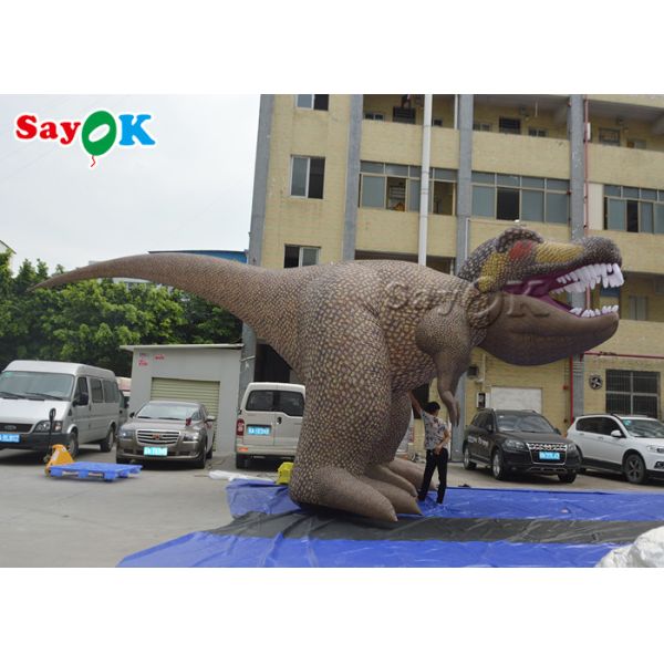 Inflatable Christmas Dinosaur 5m 15ft Inflatable Mascot T-Rex Tyrannosaurus Dinosaur For Exhibition