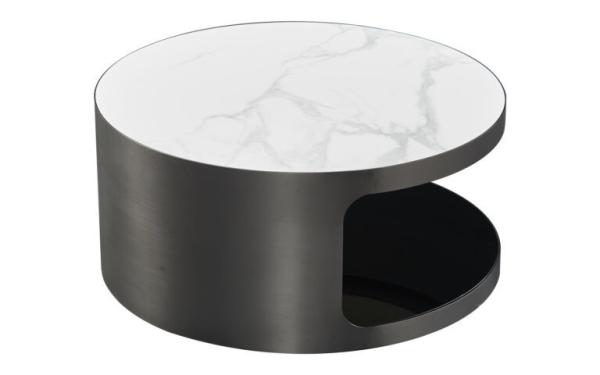 Brushed Titanium Fusion Round  Nordic Coffee Table