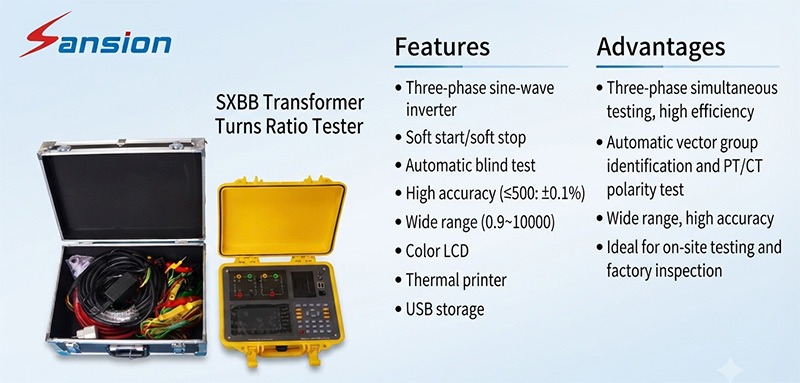 Transformer TTR Test Set for Power Portable TTR Tester for Power Transformer Manufacturing and Maintenance