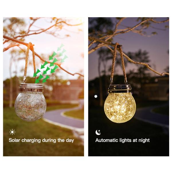 Solar Mason Jar Lights 30 Led Hanging String Fairy Jar Solar Lantern Lights for Outdoor Patio Garden Yard and Lawn Decoration