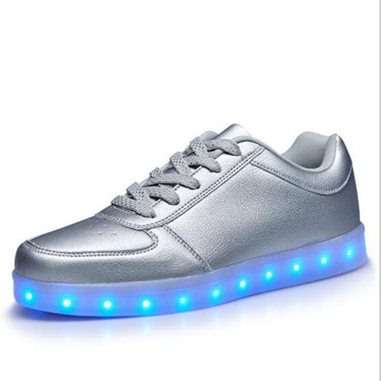 Simulation Led Light Up Sneakers , High Elastic Silver Light Up Sole Shoes