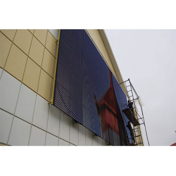 Light weight easy installation see-through Led Curtain Display with Meanwell Power supply