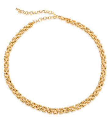 18K Gold Plated Women's Fashion Thicker Brass Chain Pendant Necklaces