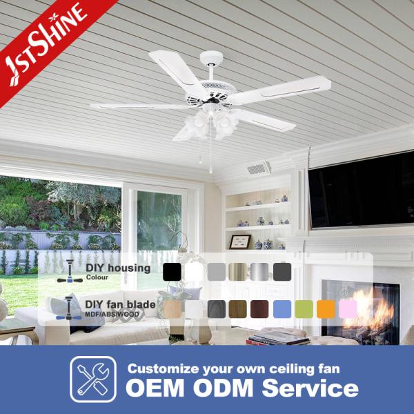 Add a Touch of Style to Your Space with this 52 Inch 5 Blade AC LED Ceiling Fan White