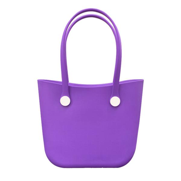 Two Handles Large Rubber Beach Bags Open Closure Type For Shopping