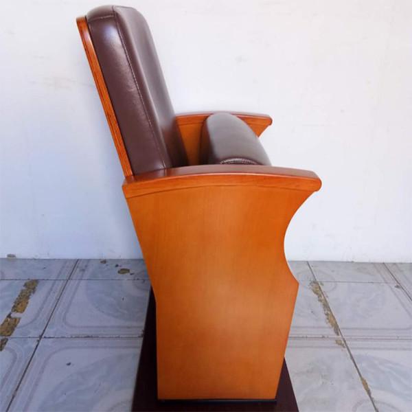 Wooden Small Leather Lecture Hall Seating Folded Chairs For Conference Room