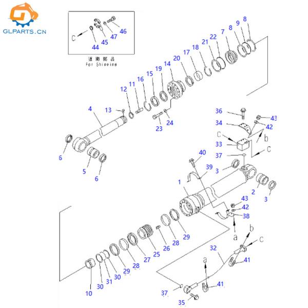 707-13-18760 707-13-18770 707010F690 707010H082 Arm Cylinder for PC400 PC400-7 PC400LC-7 Hydraulic Excavator