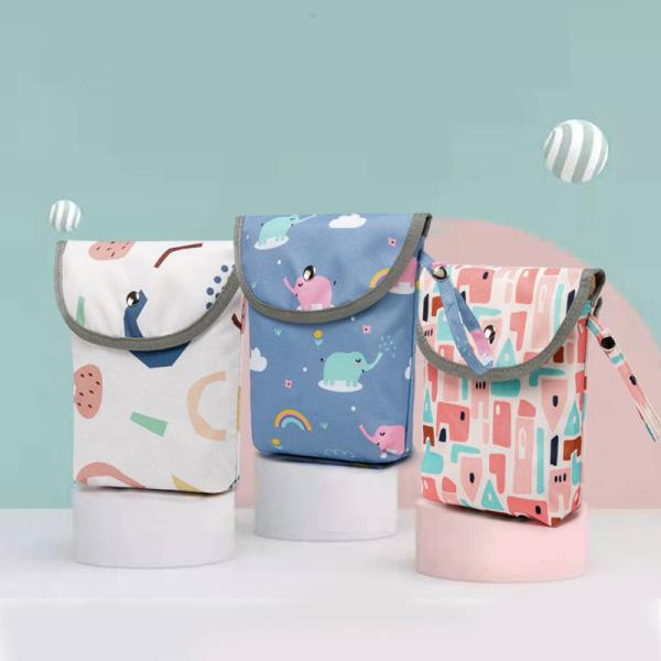 Wholesale Infant Cloth Toilet Diaper Bag Mini Waterproof Wet Dry Package for Baby Nappy Pouch Reusable Bag
