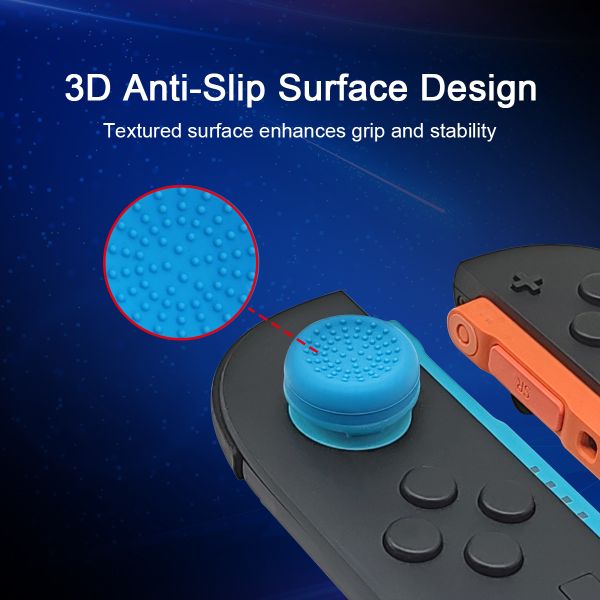 Hybrid PC + Silicone Raised  High & Low Mushroom Joystick Thumb Grips for Nintendo Switch 2 Joy-Con Controller