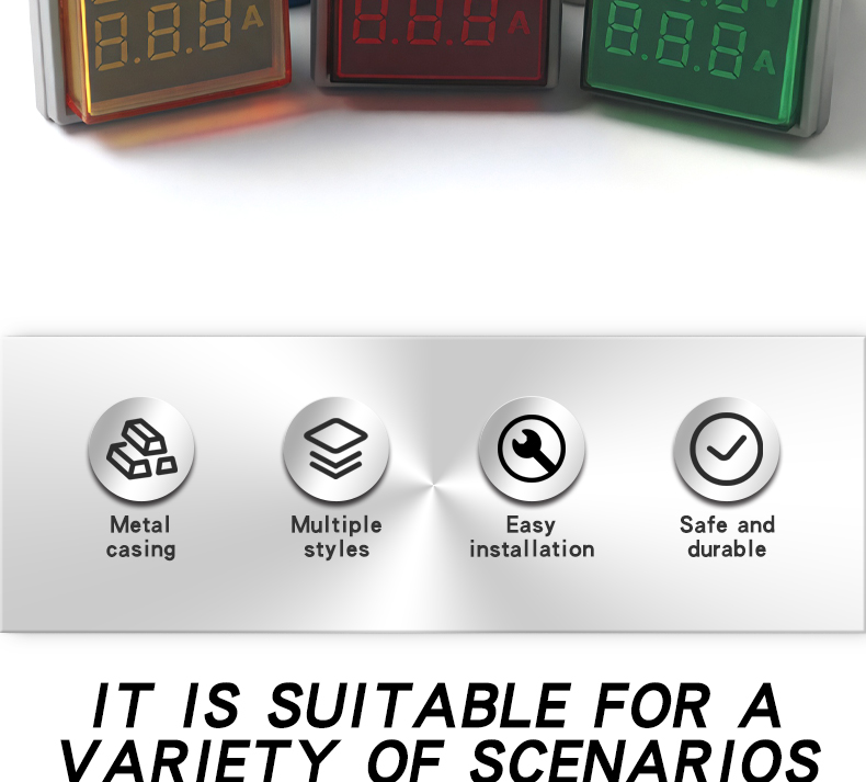 YZ Mini LED Digital Display Indicator Light Small Panel Meters for Voltage and Current Measurement 16-22VAMS Plastic