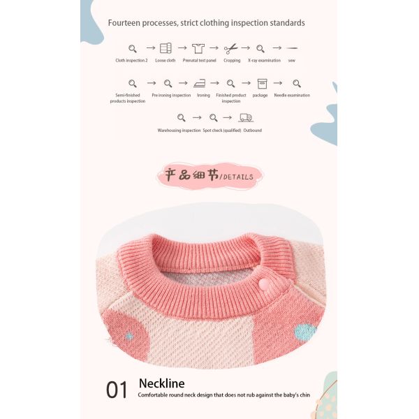 Wholesale Newborn Baby Knit Pure Cotton Romper Infant Sweaters Onesie Children's Long Sleeve Bodysuit for Autumn Winter
