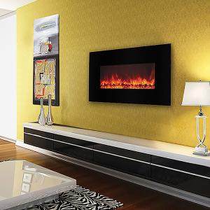 50'' Chimney Multi-Color Flame Wall-Mounted Electric Fireplace Home Decorative