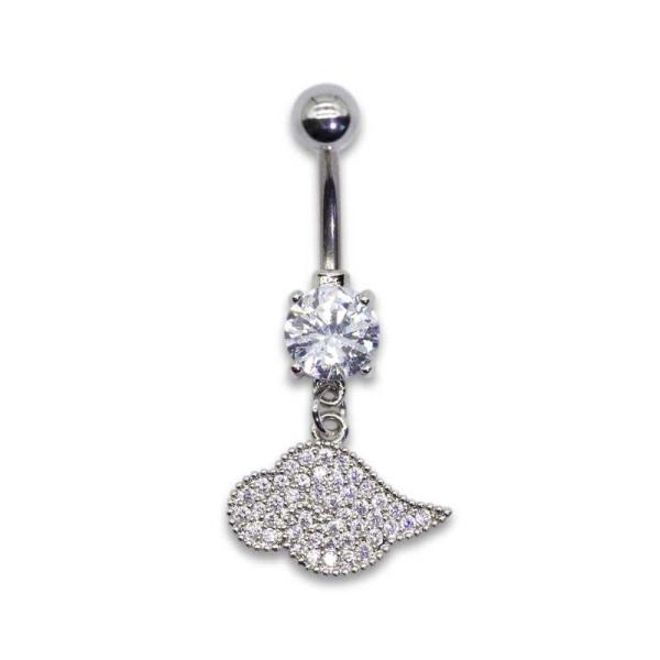 Shiny Crystals Cloud dangle belly button piercing Jewelry Hypoallergenic