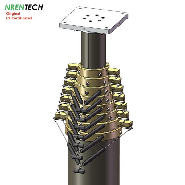 lockable pneumatic telescopic mast 25m-350kg payloads-NR-5.2-25-350L-8S-160-335-mobile telecommunication antenna tower