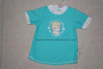 80%polyamide;20%elasthane girl’s Kid Rubber print Beachwear Swimwear T-Shirt surfing wear