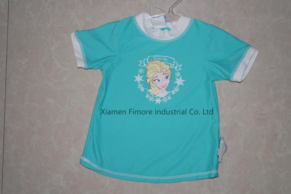 80%polyamide;20%elasthane girl’s Kid Rubber print Beachwear Swimwear T-Shirt surfing wear