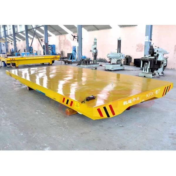 50t Stainless Plant Handling Auto Dumping Platform Trailer On Steel Rails