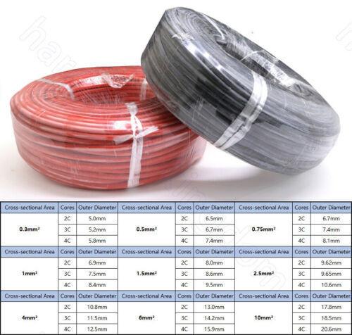 Silicone Multi-core Wire 0.3 mm to 6 mm2/3/4 Core Tinned Copper Cable for Flexible