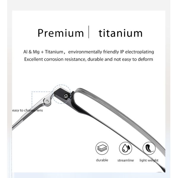 Взрослых Очкиes титана Mg Al винт чистых гибкий съемный