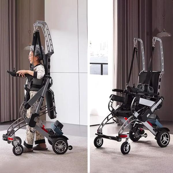 Mobility aids for rehabilitation training Folding electric wheelchair Multifunctional wheelchair for elderly with hemiplegia