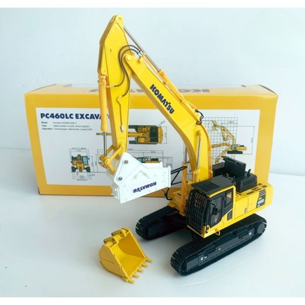 Komatsu PC460LC-8 1/50 Diecast Alloy Excavator Model with Hydraulic Breaker Collectible