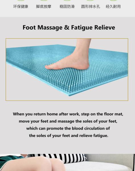 Soft  Wash Foot Massage Cleaning Mat Strong Stick  Non-Slip Bathroom Mat Silicone Anti Slip Massage Shower Foot Mat