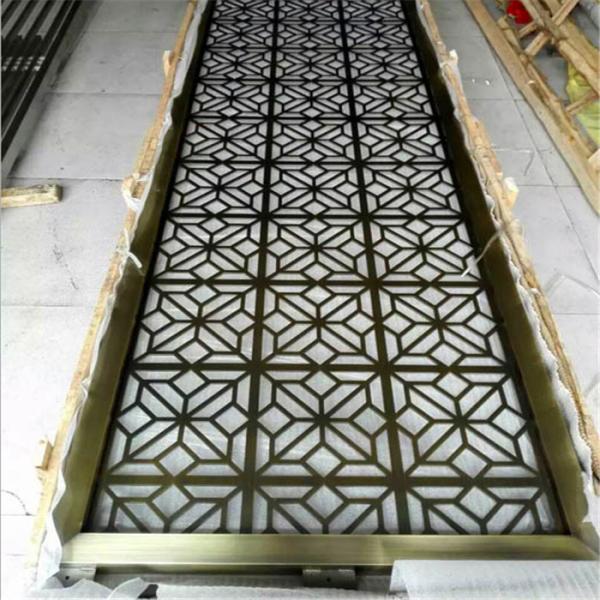 Customized Stainless Steel Screen Partition With Glass Inside For Indoor Metal Room Divider